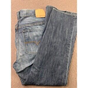 Guess Jeans 36 Mens Blue Denim Dark Wash Dean Zip Fly Relaxed Straight Fit